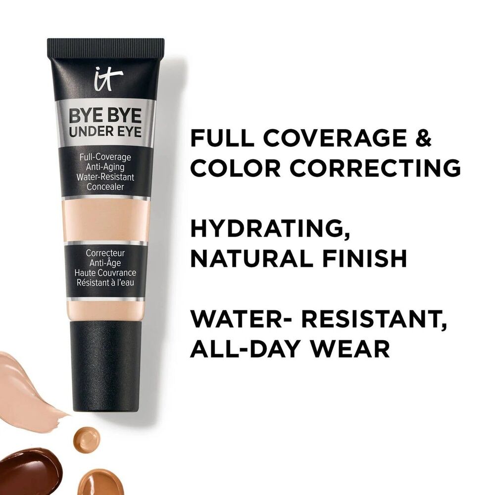 IT Cosmetics Bye-Bye Under Eye Concealer-Medium Sand 20.5 (W) Large 0.40 oz New - Picture 2 of 6